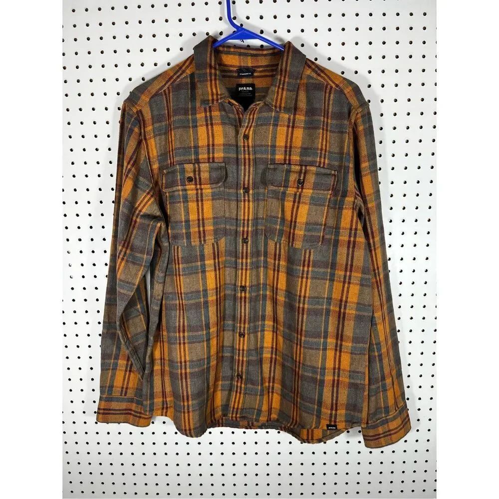 Prana button down flannel shirt size M